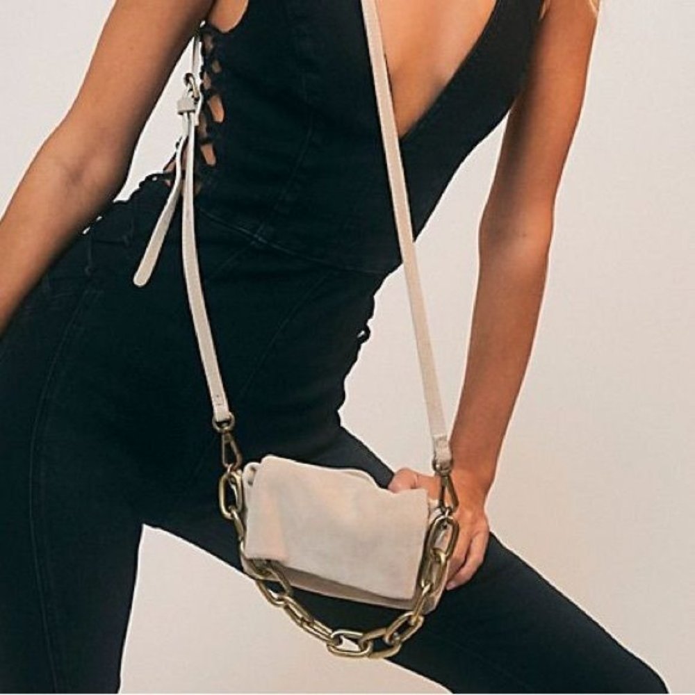 Free People Charlie Chain Convertible Clutch + Small Crossbody Suede